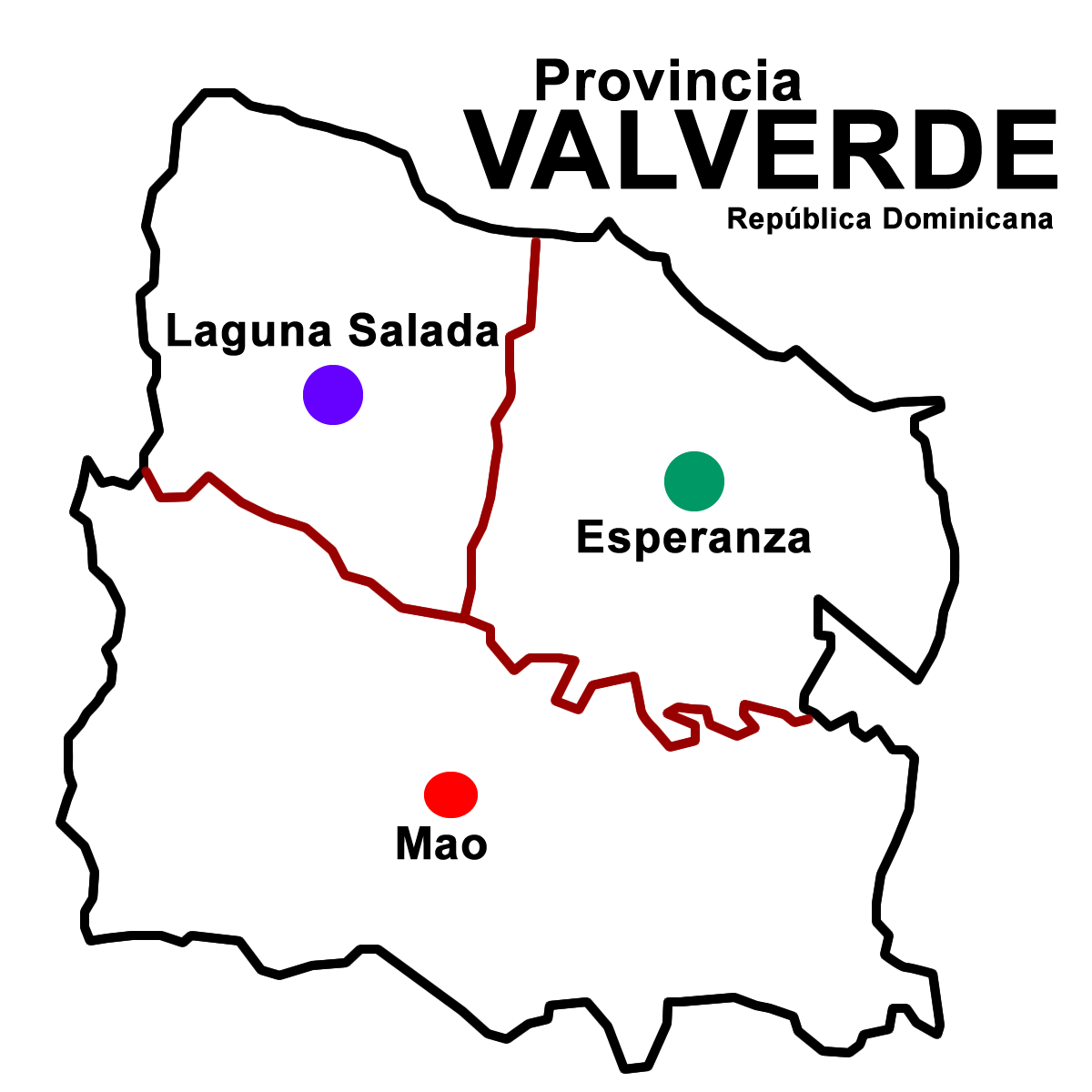Mapa general de la provincia Valverde